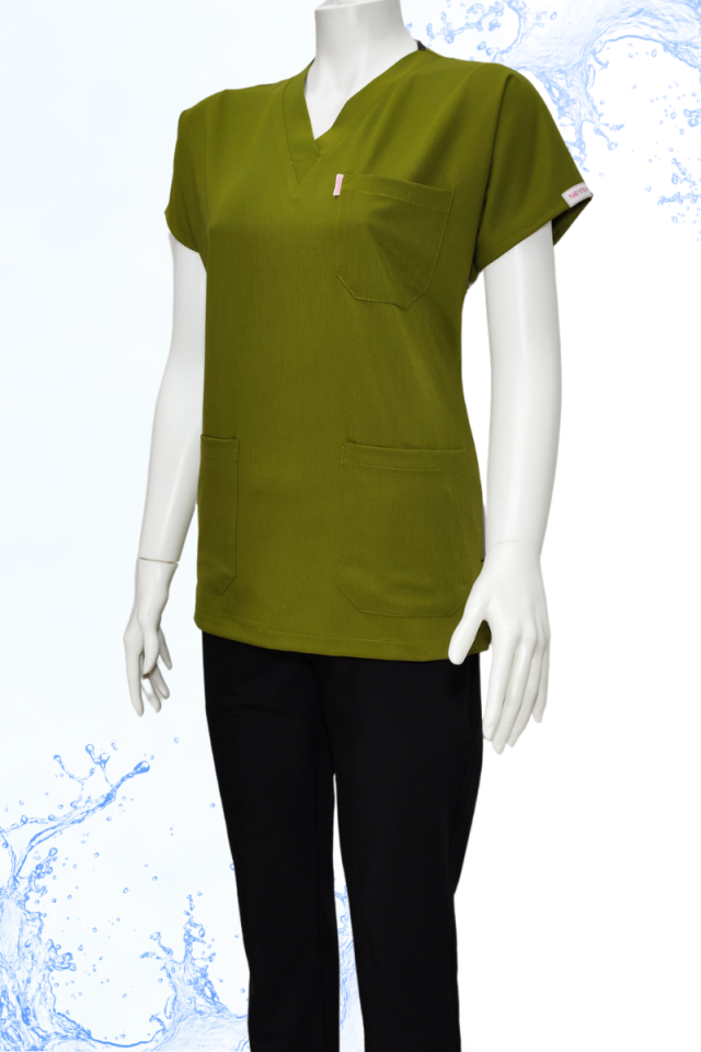 Yağ Yeşili - Siyah Kombin Unisex Uniforma (Likralı)