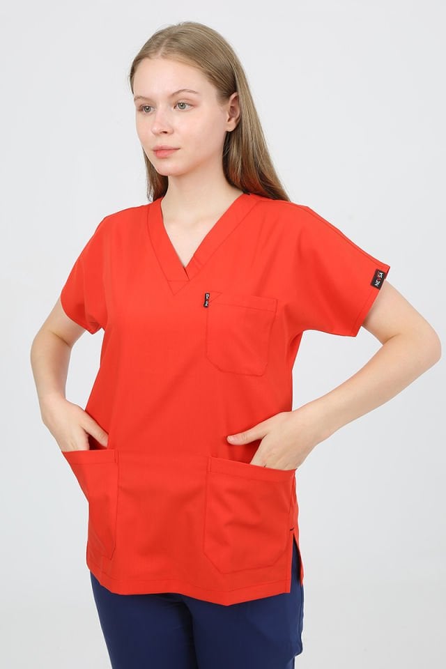 Nar Çiçeği - Koyu İndigo Kombin Unisex Uniforma (Likralı)