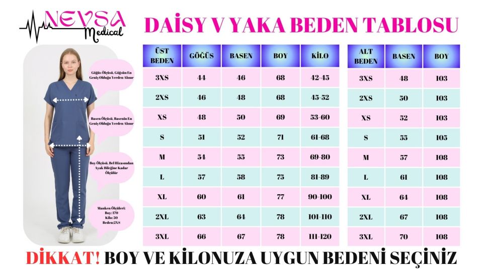 Nar Çiçeği - Koyu İndigo Kombin Unisex Uniforma (Likralı)