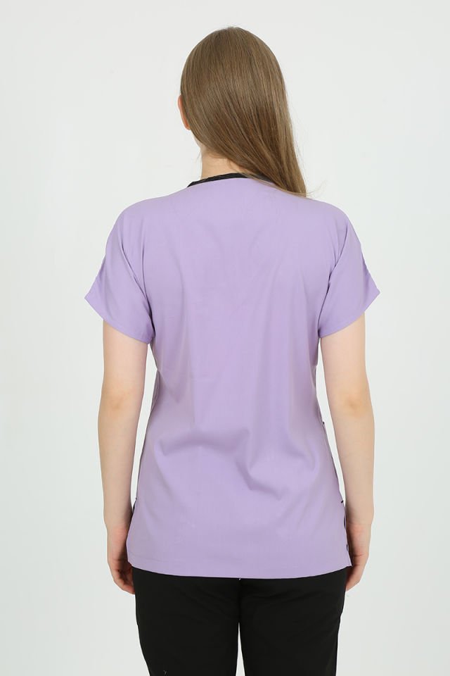 Lila - Siyah Kombin Unisex Uniforma (Likralı)