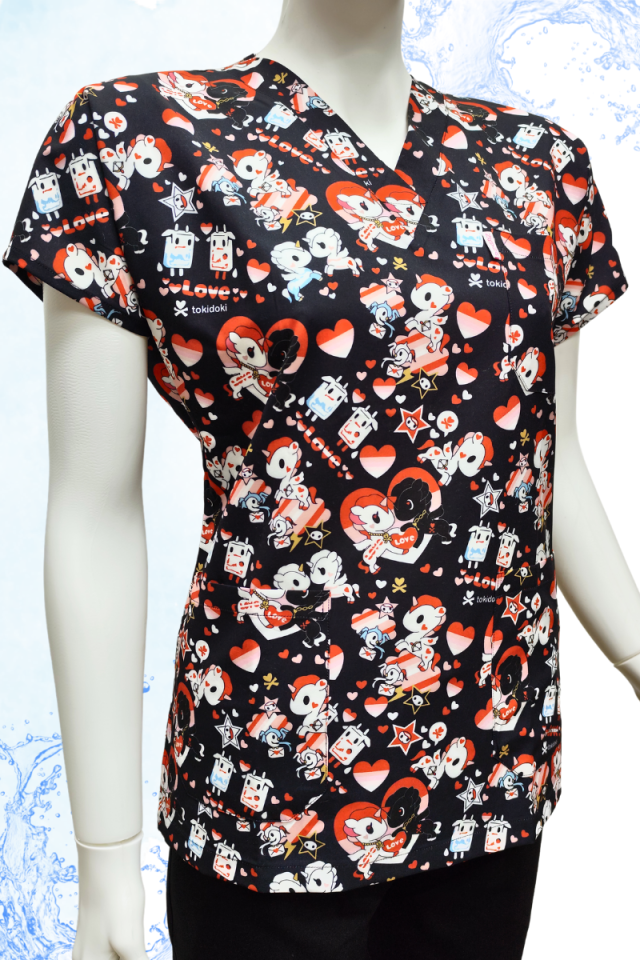 DAİSY V Yaka Atlı Karınca Desenli Unisex Uniforma (Likralı)