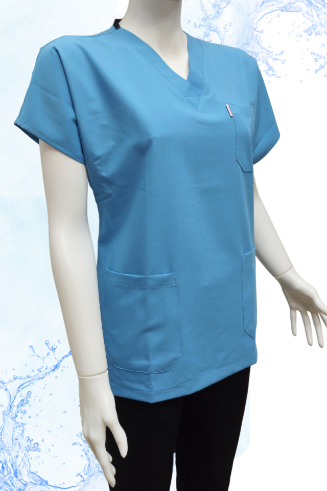 Açık Mavi - Siyah Kombin Unisex Uniforma (Likralı)