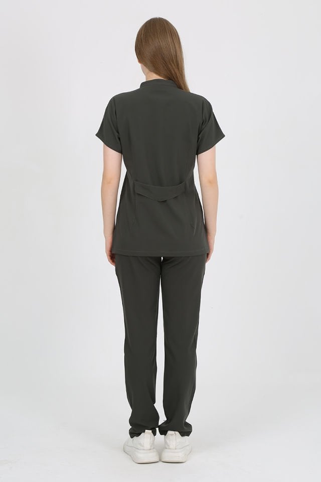 FREESİA Hakim Yaka Koyu Haki Unisex Uniforma (Likralı)