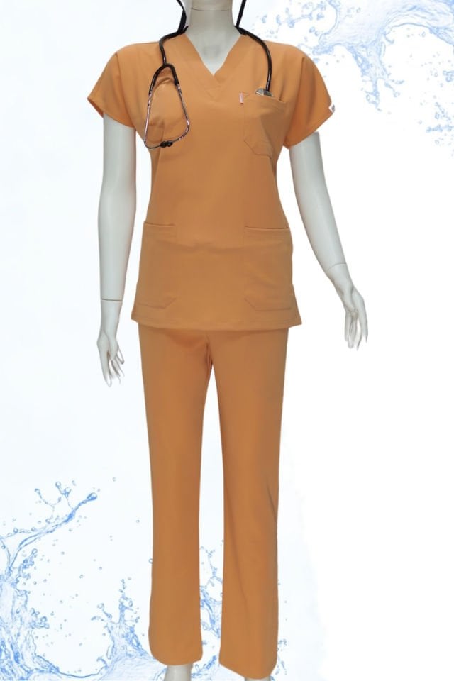 DAİSY V Yaka Somon Unisex Uniforma (Likralı)
