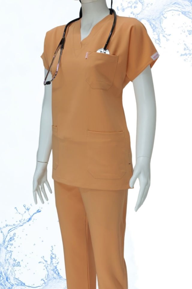 DAİSY V Yaka Somon Unisex Uniforma (Likralı)