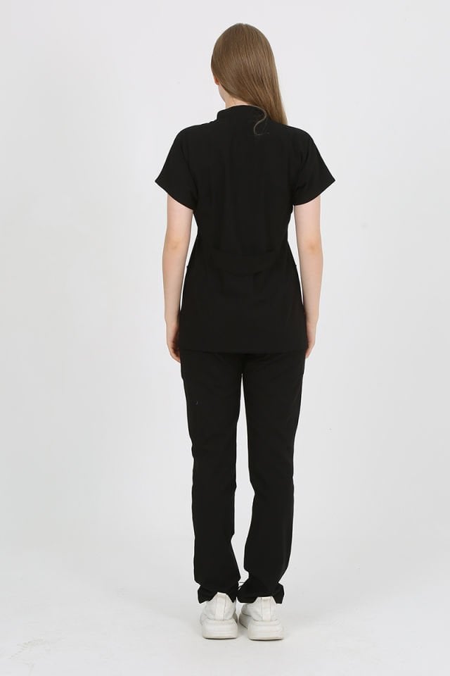 FREESİA Hakim Yaka Siyah Unisex Uniforma (Likralı)