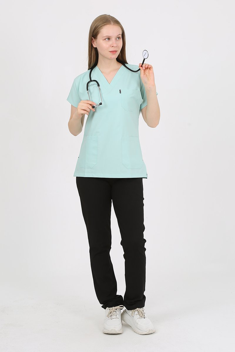 Mint Yeşili - Siyah Kombin Unisex Uniforma (Likralı) XS - TAKIM - HAYIR İSİM YAZILMASIN