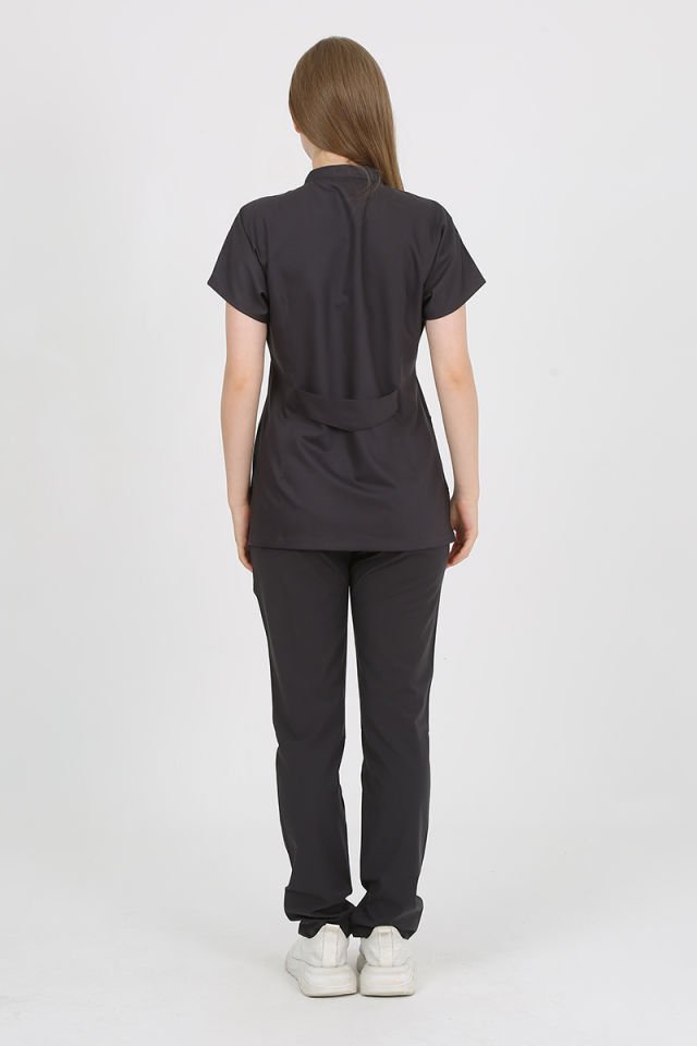FREESİA Hakim Yaka Füme Unisex Uniforma (Likralı)