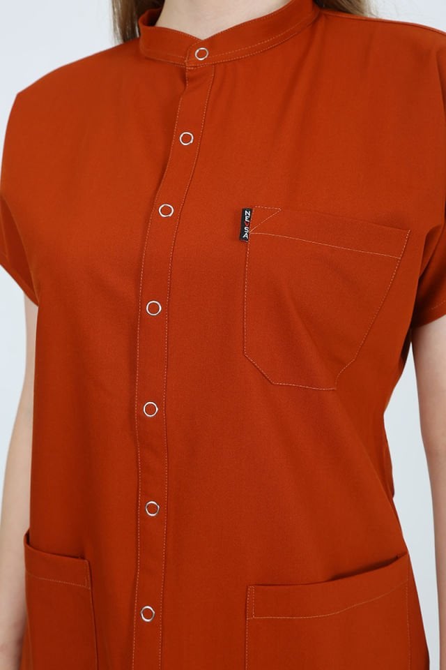FREESİA Hakim Yaka Kiremit Unisex Uniforma (Likralı)