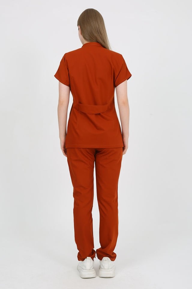 FREESİA Hakim Yaka Kiremit Unisex Uniforma (Likralı)