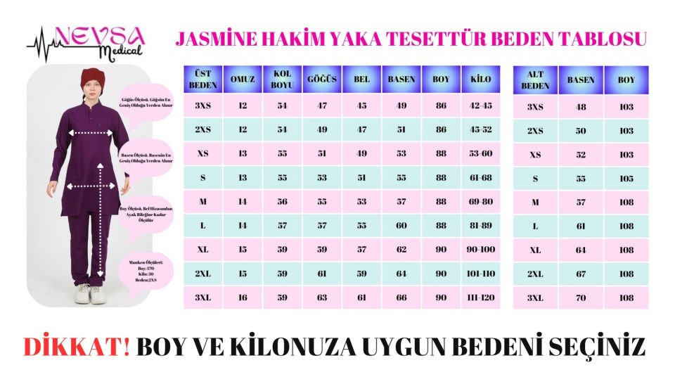 JASMİNE Hakim Yaka Saks Tesettür Uniforma (Likralı)