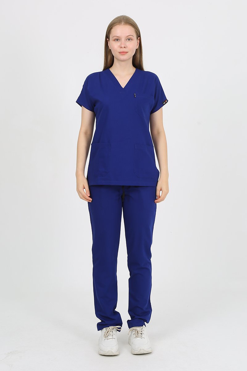 DAİSY V Yaka Saks Unisex Uniforma (Likralı)