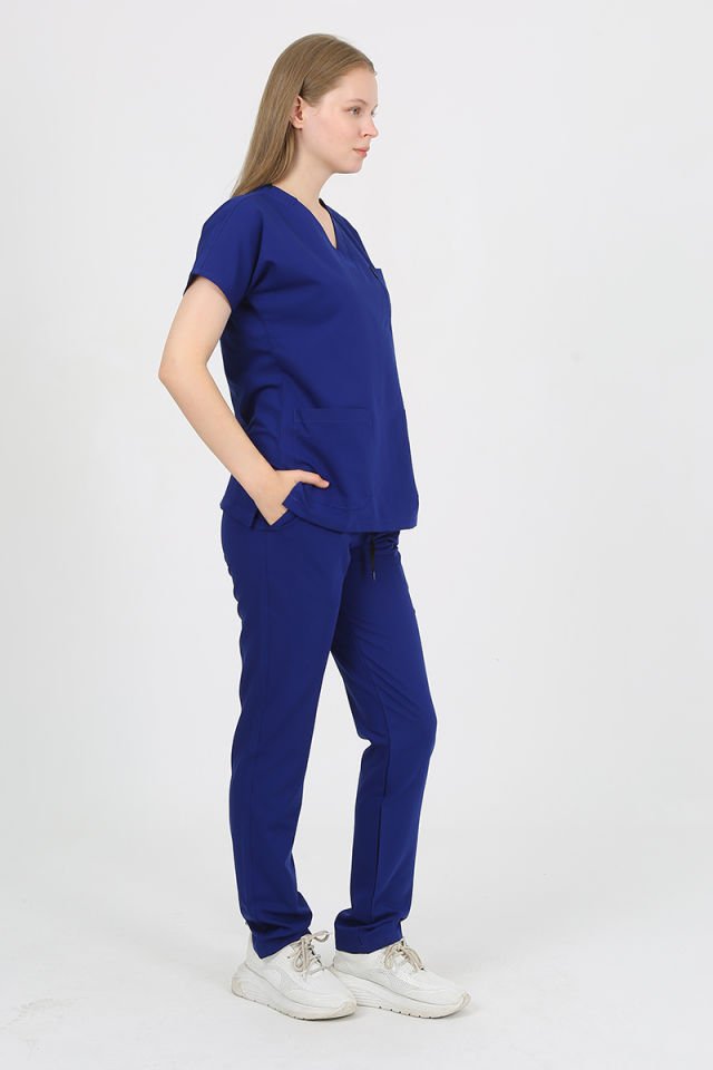 DAİSY V Yaka Saks Unisex Uniforma (Likralı)