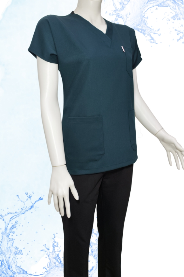 Çam Yeşili - Siyah Kombin Unisex Uniforma (Likralı)