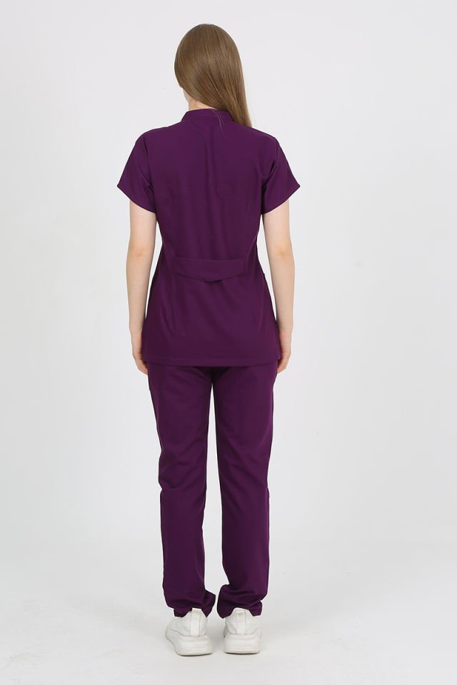 FREESİA Hakim Yaka Mürdüm Unisex Uniforma (Likralı)